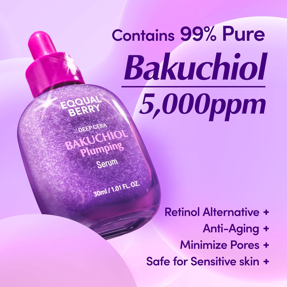 Eqqual Berry Deep Cera Bakuchiol Plumping Serum 30ml