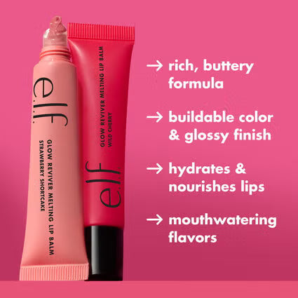 2 pieces e.l.f Glow Reviver Melting Lip Balm Rouge
