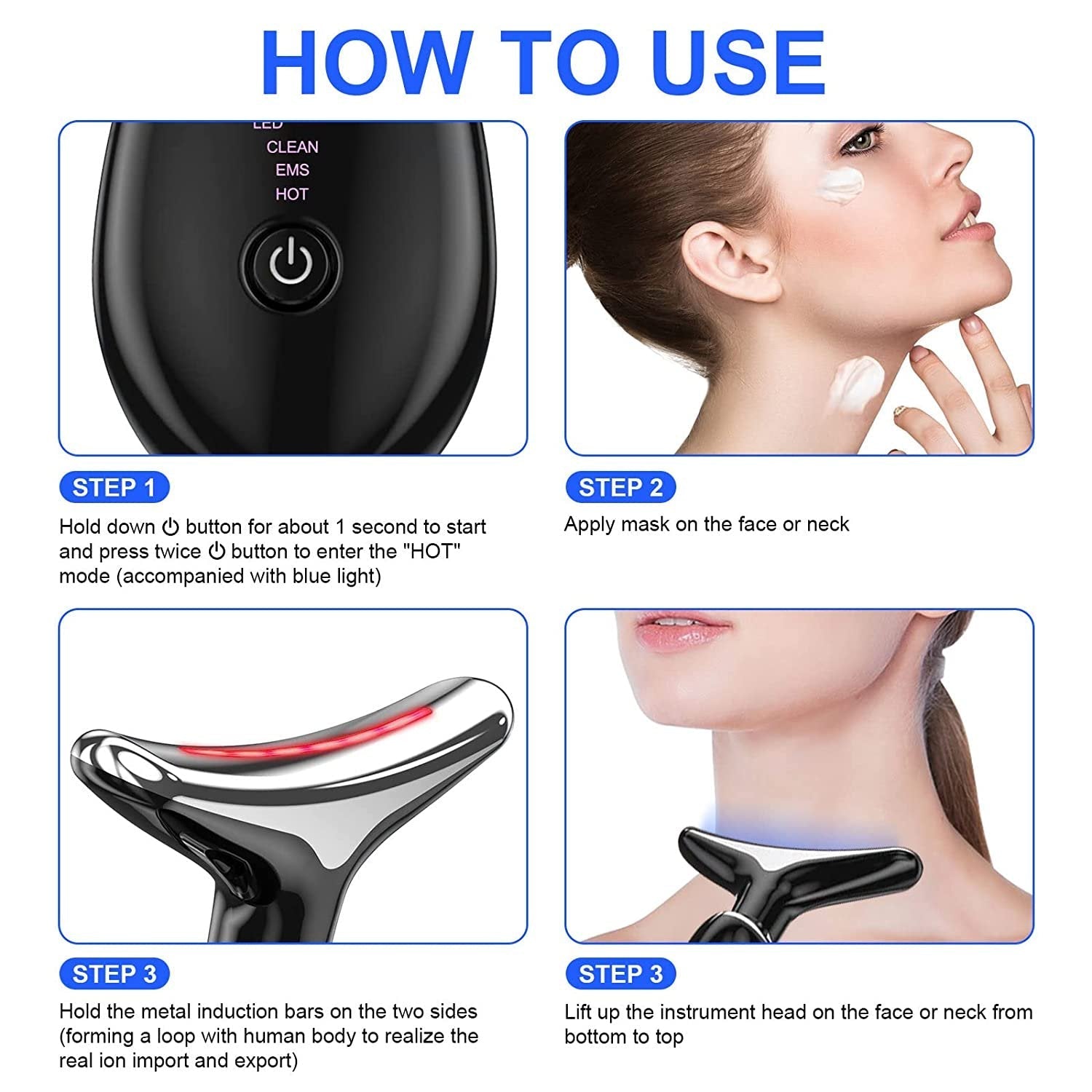 Facial and Neck Lifting Massager Rose Cosmetics