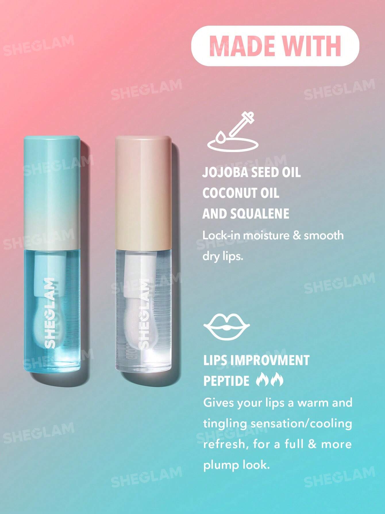 Sheglam Plump Addict Hot & Cold Gloss Duo Rose Cosmetics