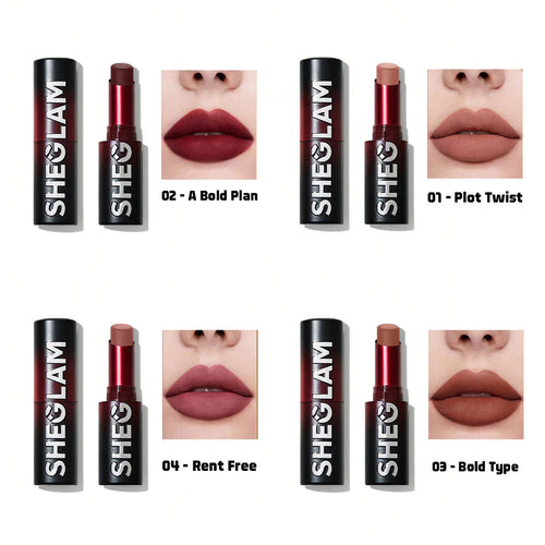 2 pieces Sheglam Long-Lasting Matte Lipstick Rose Cosmetics
