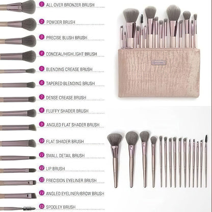 Lavish Elegance 15 Piece Brush Set With Cosmetic Bag by BH Cosmetics Jasmine Beauty