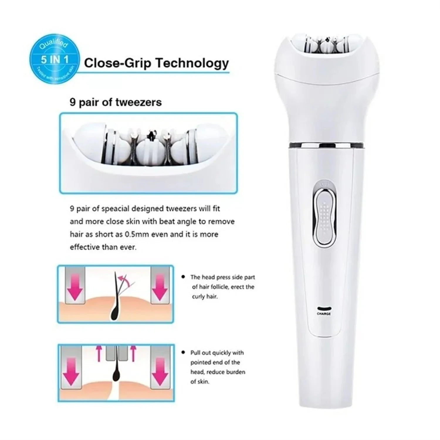 DSP Professional 5-in-1 personal care brush Rose Cosmetics