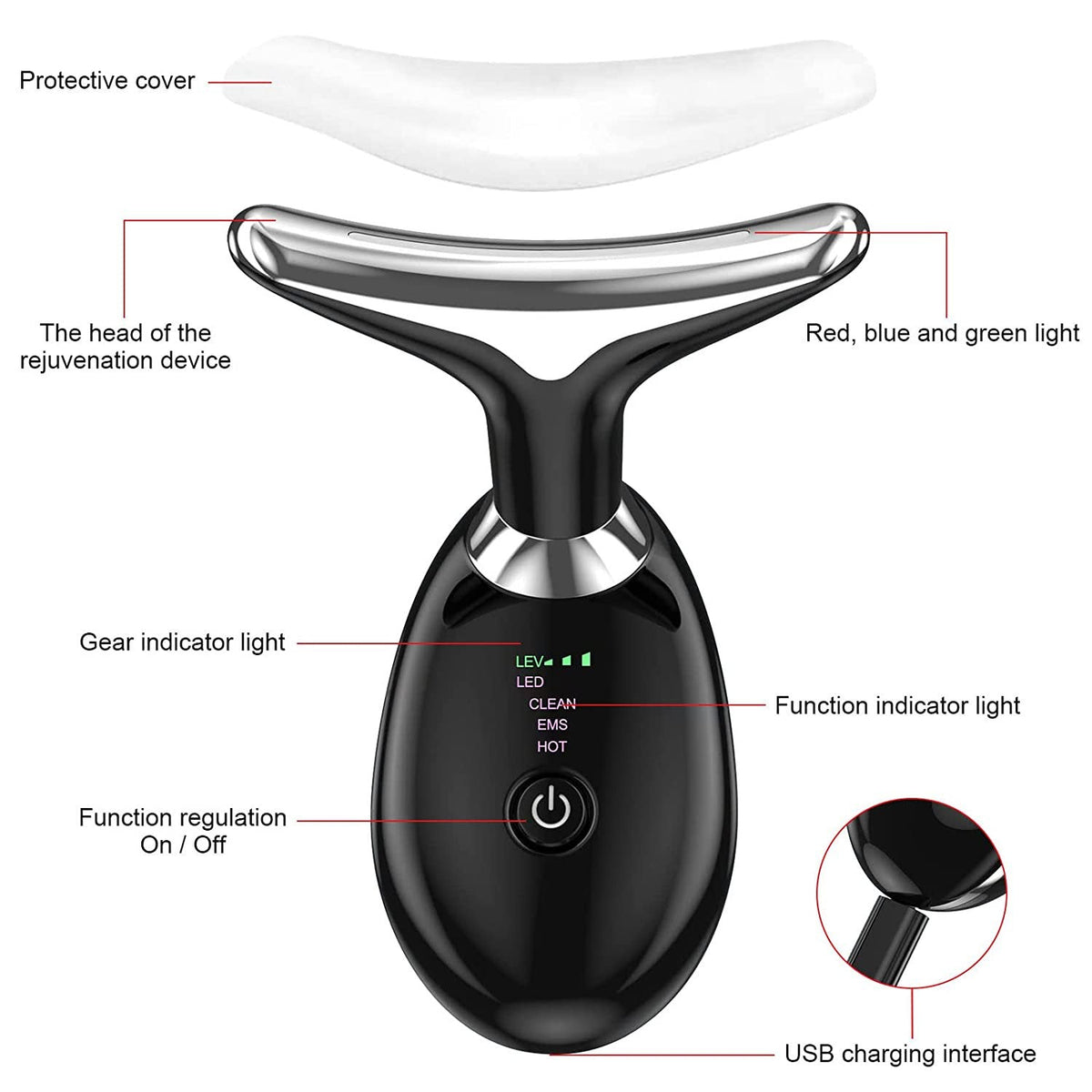 Facial and Neck Lifting Massager Rose Cosmetics