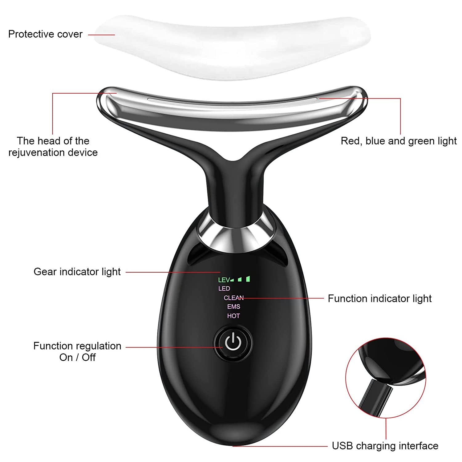 Facial and Neck Lifting Massager Rose Cosmetics