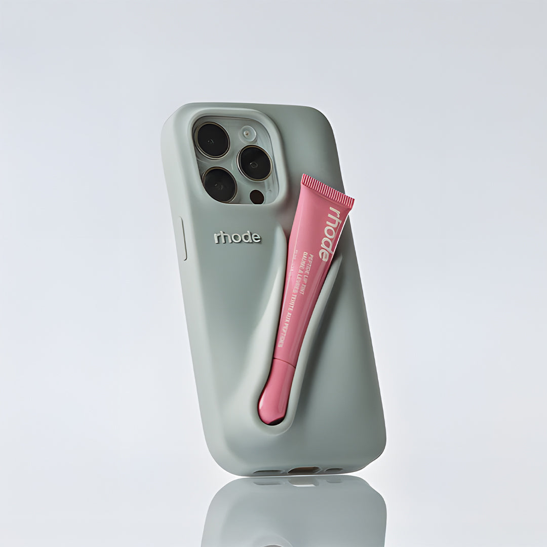 Rhode lip gloss + IPH 14 PRO Case Rose Cosmetics