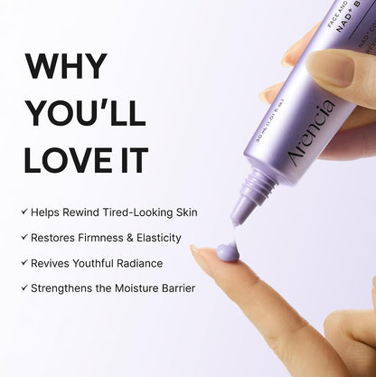 Arencia NAD+ Serum Booster with 5% NAD+ Complex & Resveratrol, Hydration & Barrier Support, 30 mL
