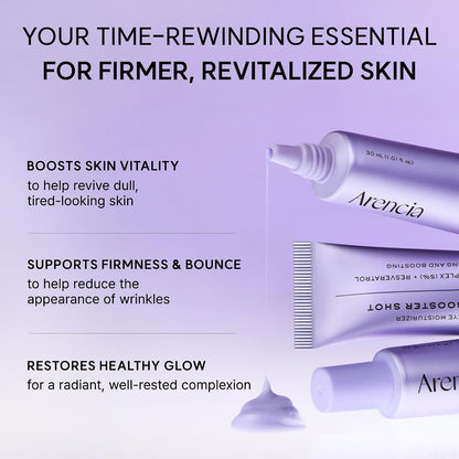 Arencia NAD+ Serum Booster with 5% NAD+ Complex & Resveratrol, Hydration & Barrier Support, 30 mL