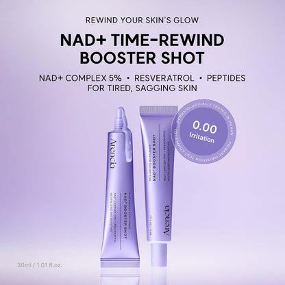 Arencia NAD+ Serum Booster with 5% NAD+ Complex & Resveratrol, Hydration & Barrier Support, 30 mL