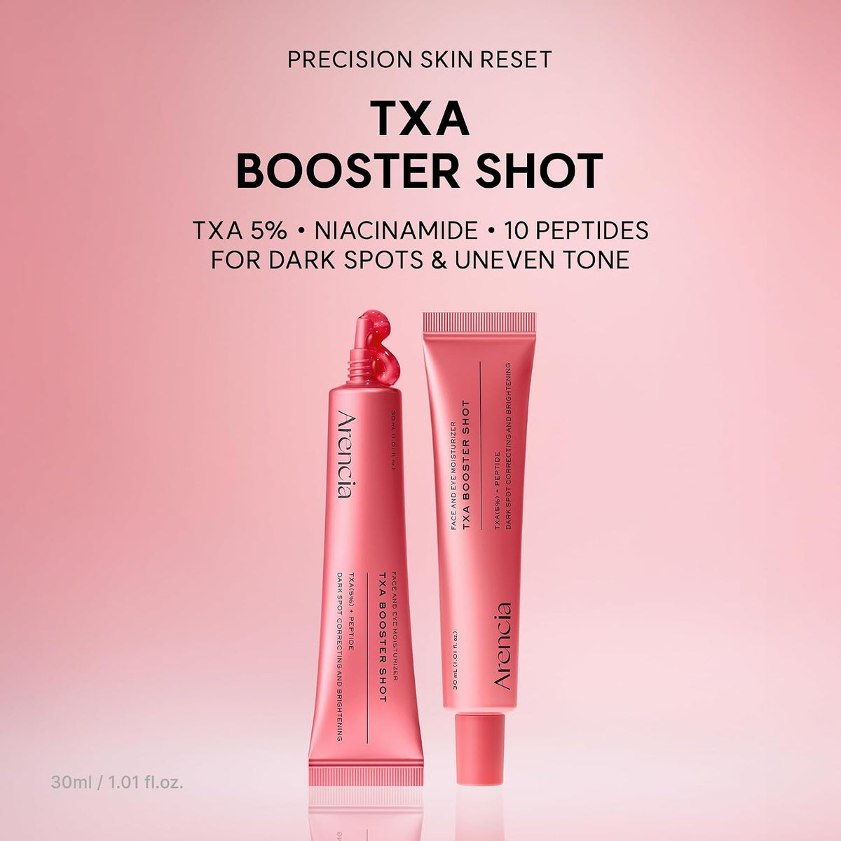 Arencia TXA Booster Serum with 5% Tranexamic Acid & Peptides, Skin Tone Balancing & Hydration Support, Lightweight Daily Skincare, 30 mL