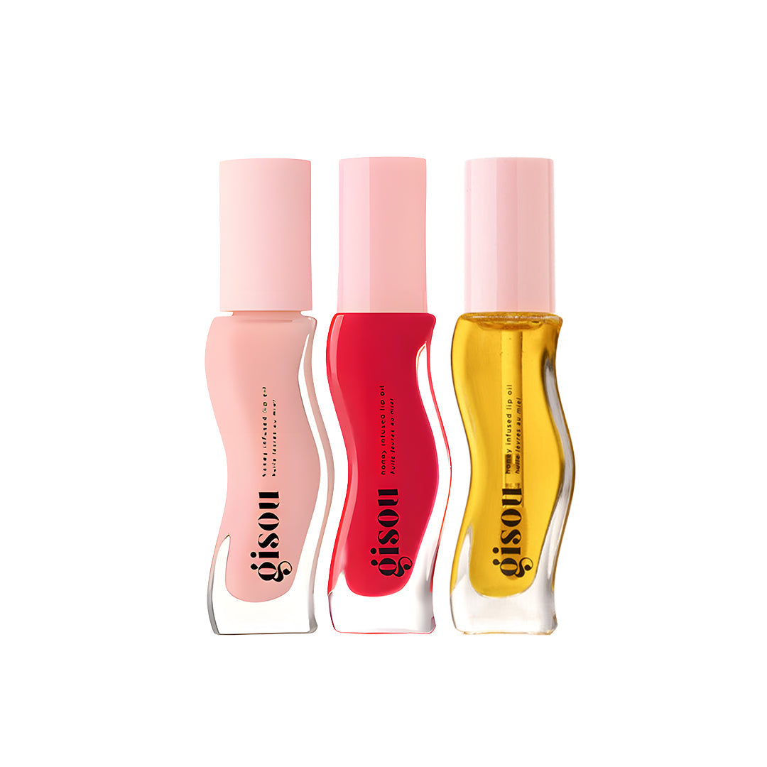 3 Pieces offer _ Gisou Honey Infused Lip Oil Rose Cosmetics